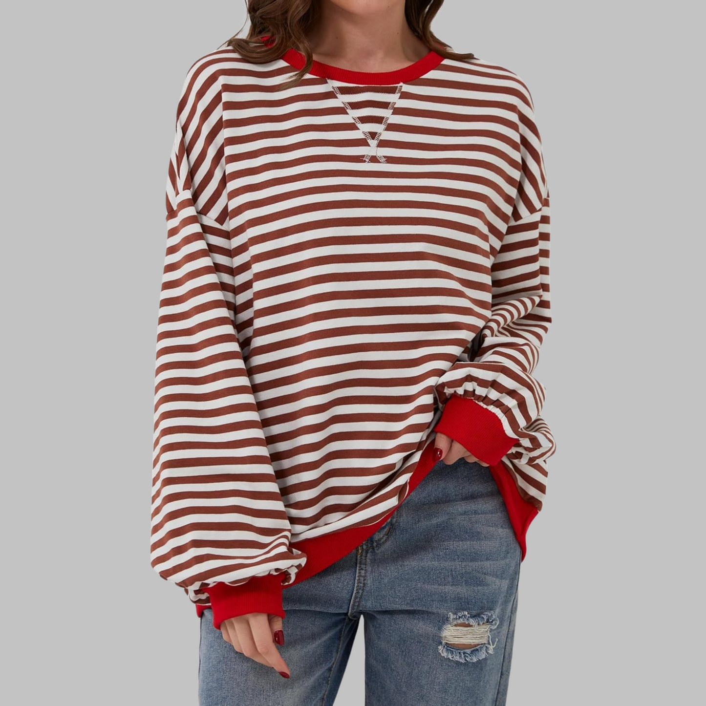 Aveline™ | Casual Striped Long Sleeve Sweatshirt