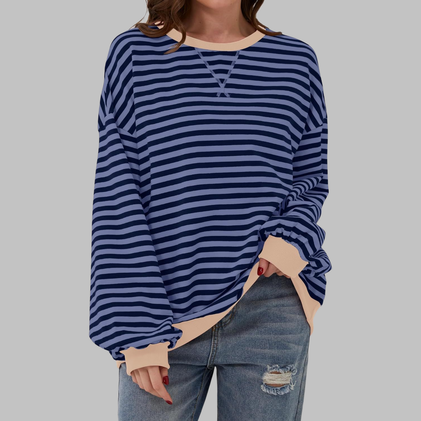 Aveline™ | Casual Striped Long Sleeve Sweatshirt