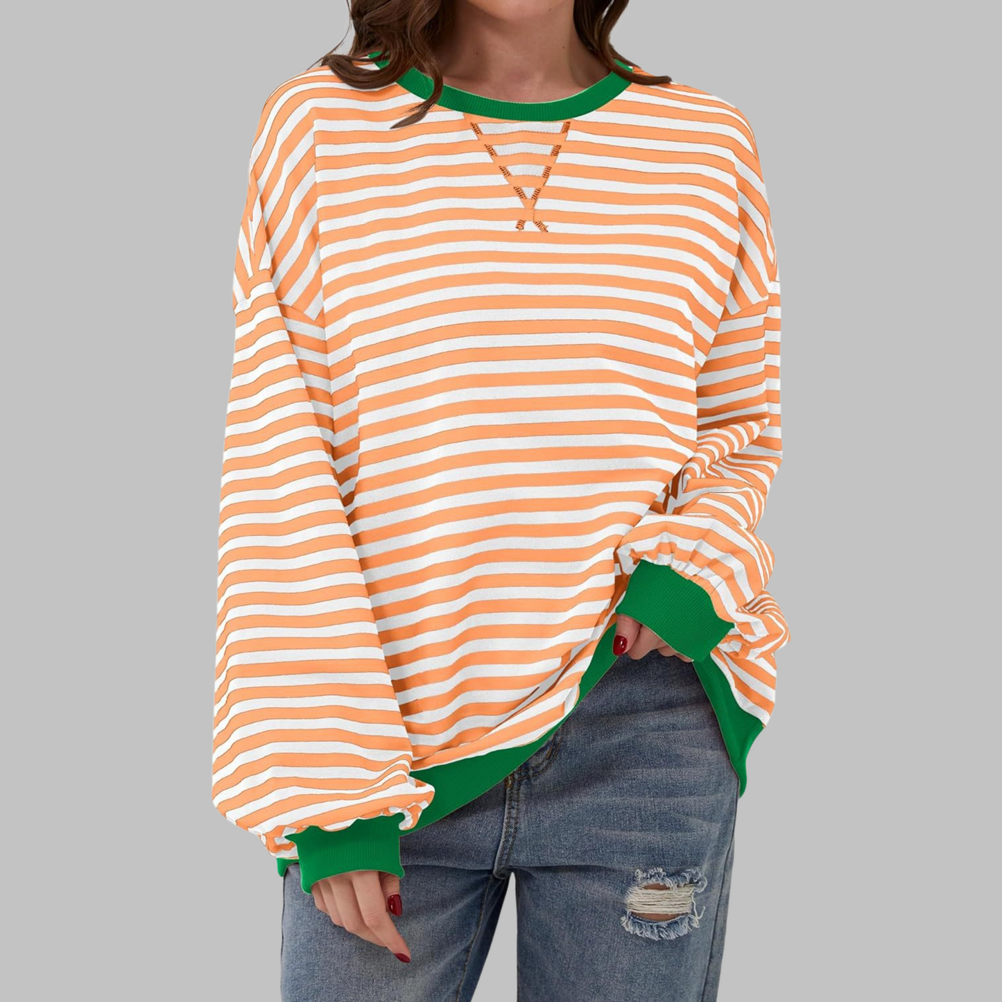 Aveline™ | Casual Striped Long Sleeve Sweatshirt
