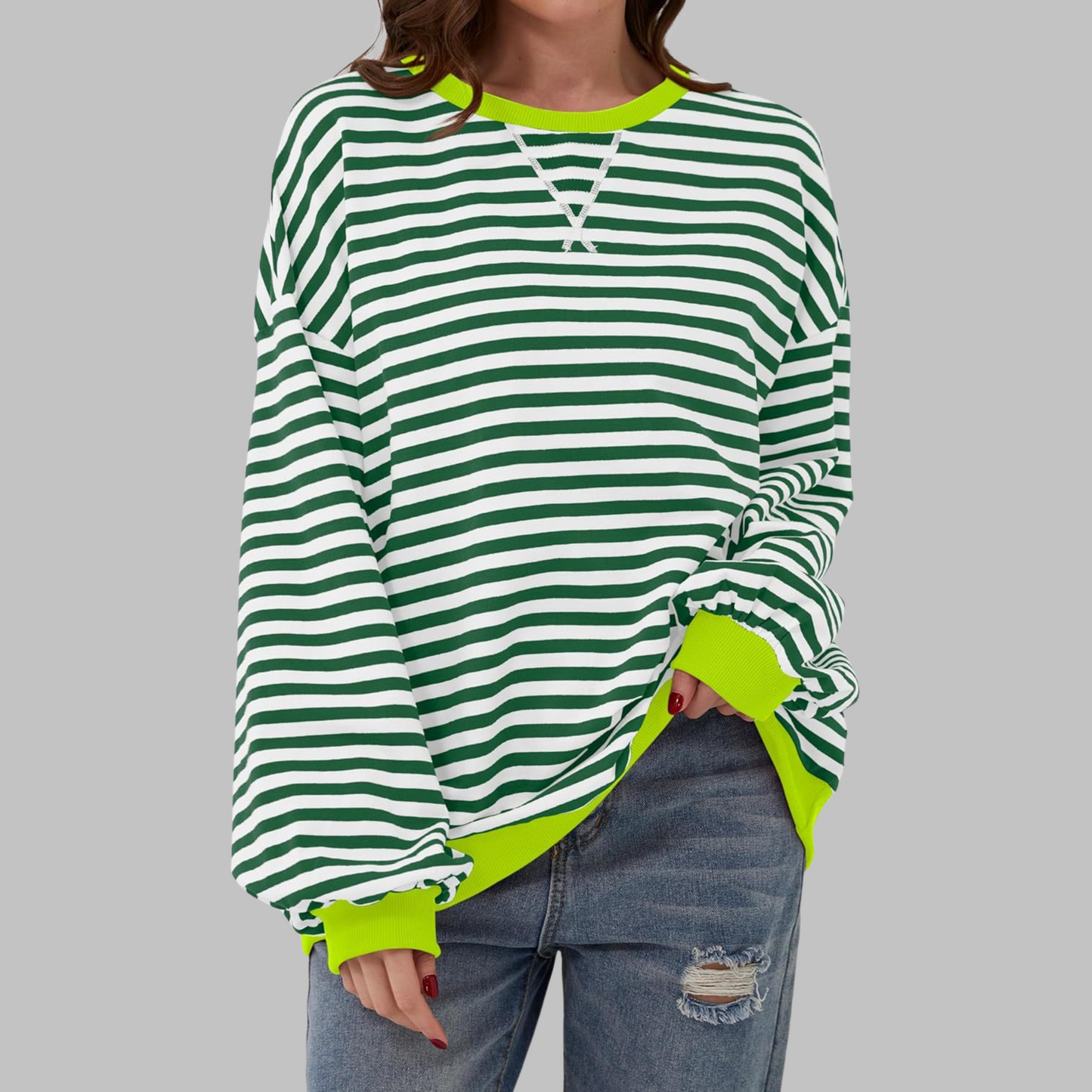 Aveline™ | Casual Striped Long Sleeve Sweatshirt