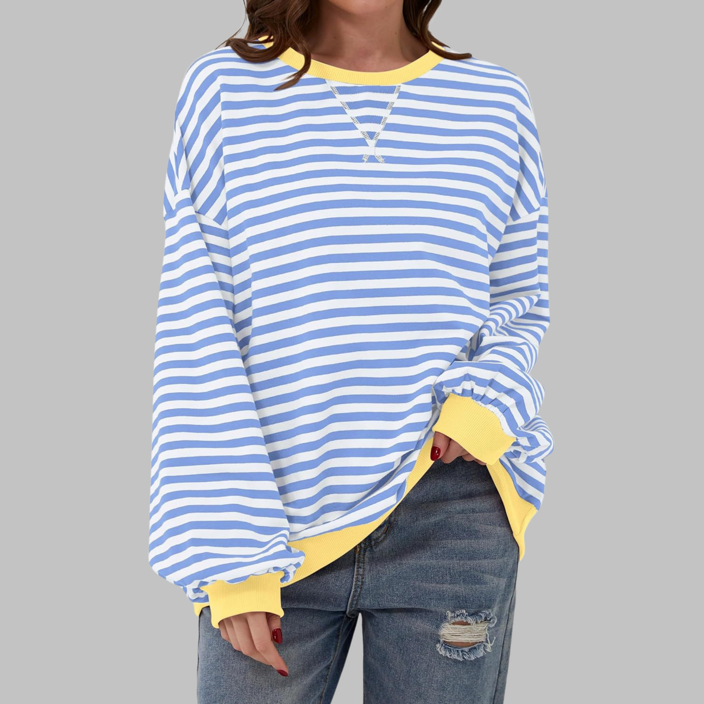 Aveline™ | Casual Striped Long Sleeve Sweatshirt