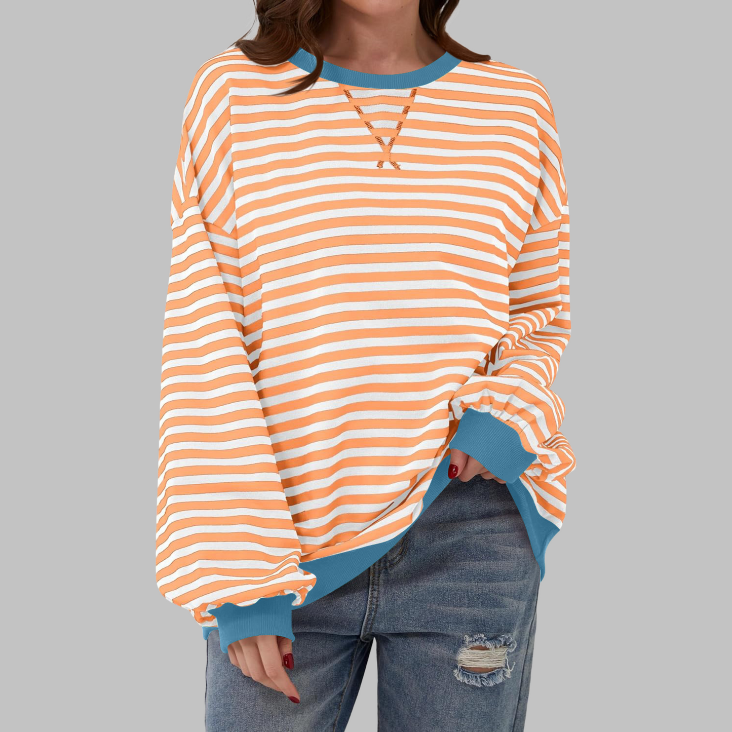 Aveline™ | Casual Striped Long Sleeve Sweatshirt