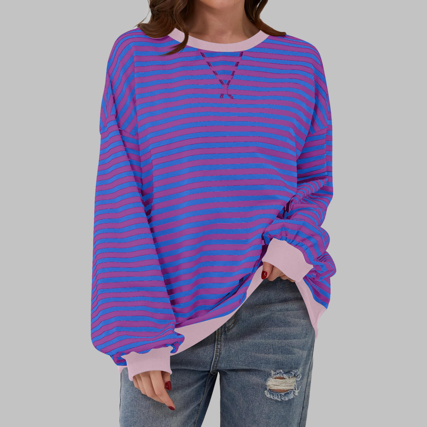 Aveline™ | Casual Striped Long Sleeve Sweatshirt