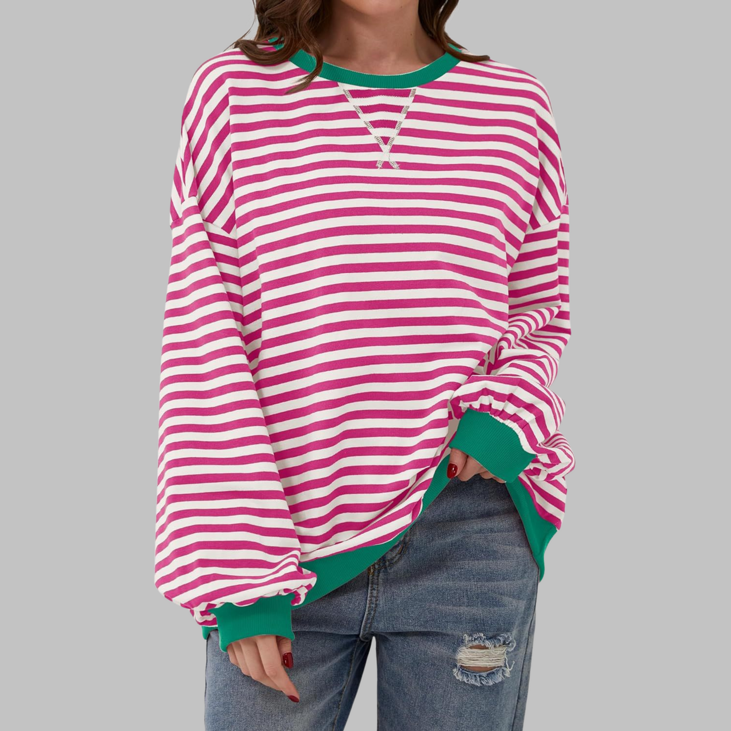 Aveline™ | Casual Striped Long Sleeve Sweatshirt