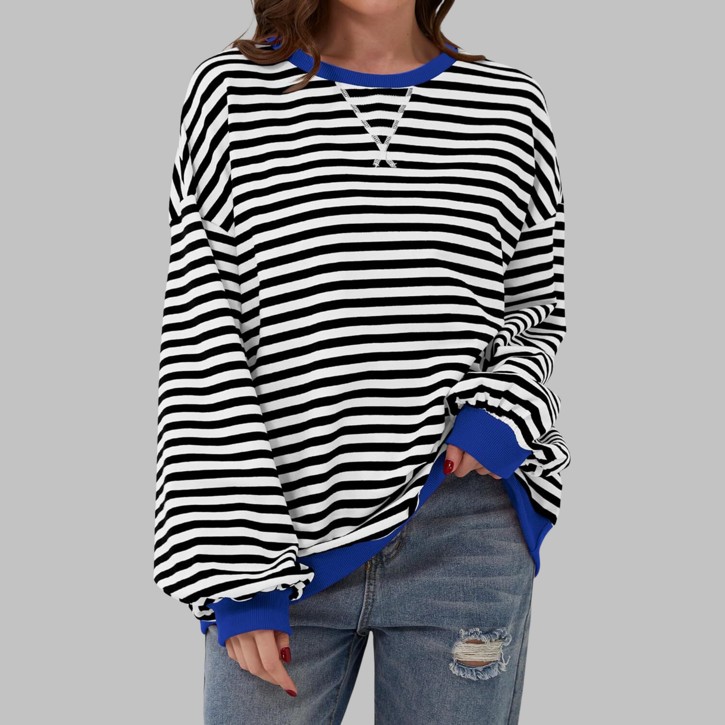Aveline™ | Casual Striped Long Sleeve Sweatshirt