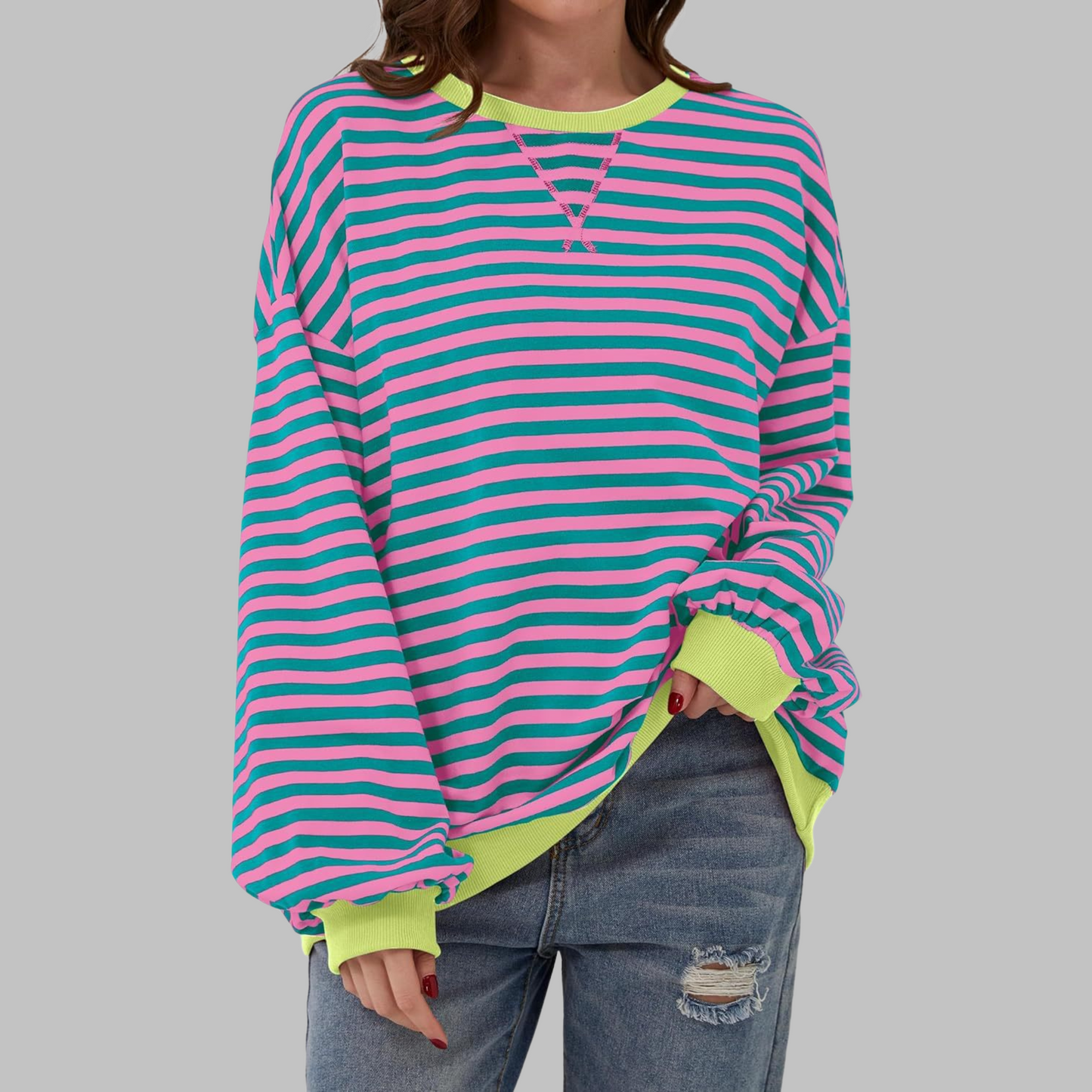 Aveline™ | Casual Striped Long Sleeve Sweatshirt